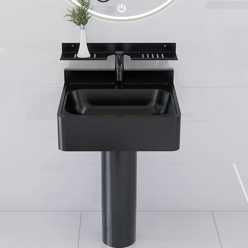 304 stainless steel wash basin column integrated floor
