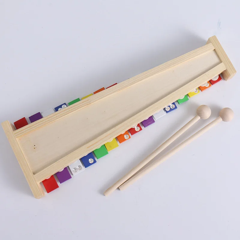 15 Keys Xylophone for Children Orff Musical Keyboard Metal Music Instrument Wooden Xylophone For Kids Baby Piano Toy view 6