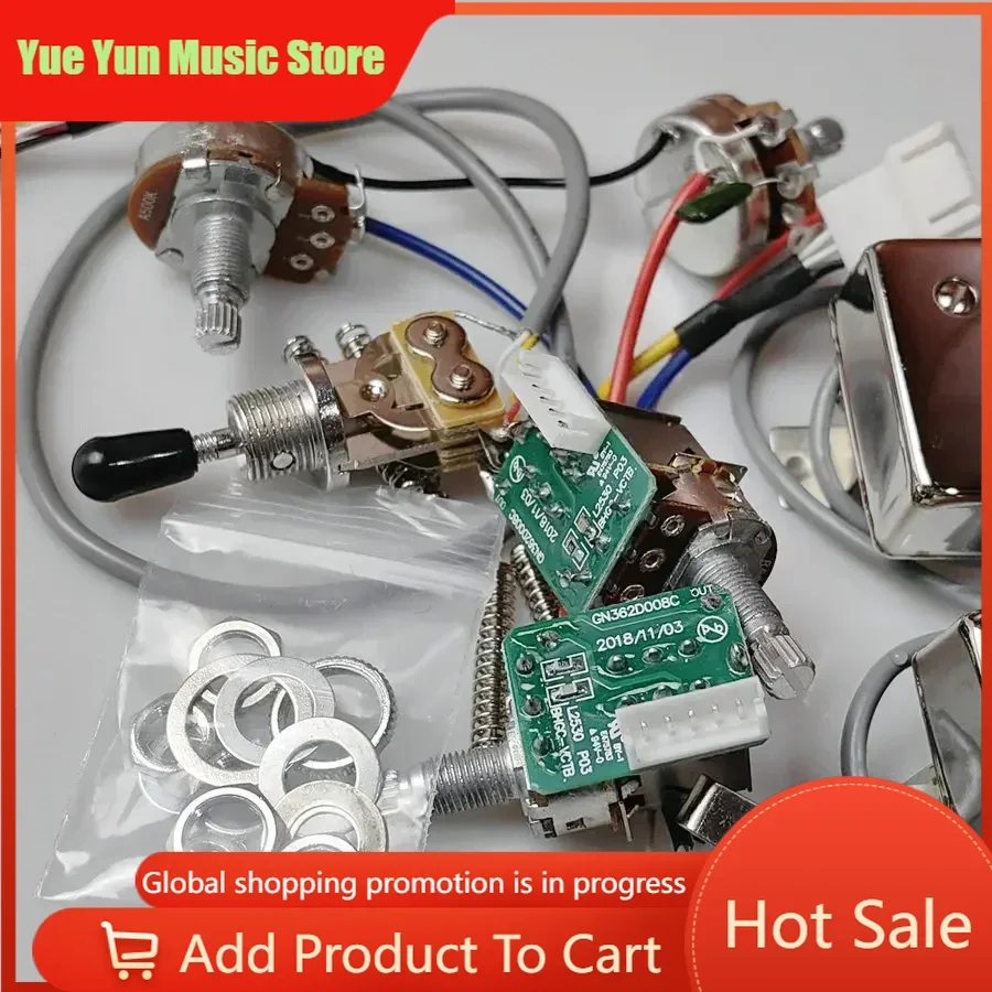 

Guitar Pickups Alnico V Humbucker Pickup 498R 498T Set Golden Cover with Pro Wiring Harness Quick Connectors