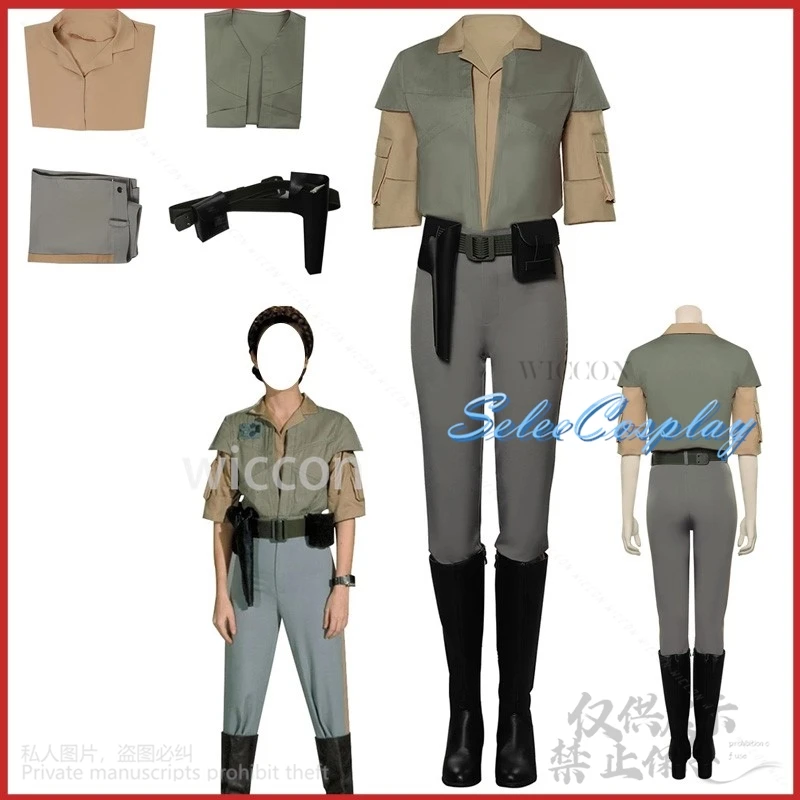 Leia Anime Movie Princess Cosplay Fantasy Space Battle Costume Disguise Adult Halloween Roleplay Party Outfits Uniform Cos Pants