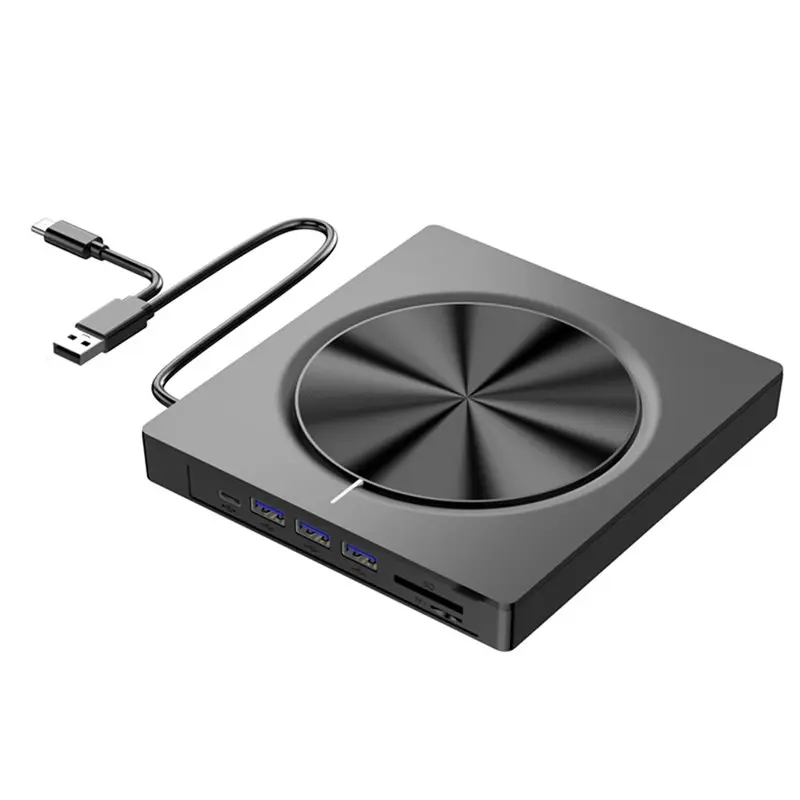 

Внешний оптический привод ABZW 7-в-1 с поддержкой TF-карт и USB-накопителей, DVD-RW-рекордер с 4A+1C+2 слотами для карт