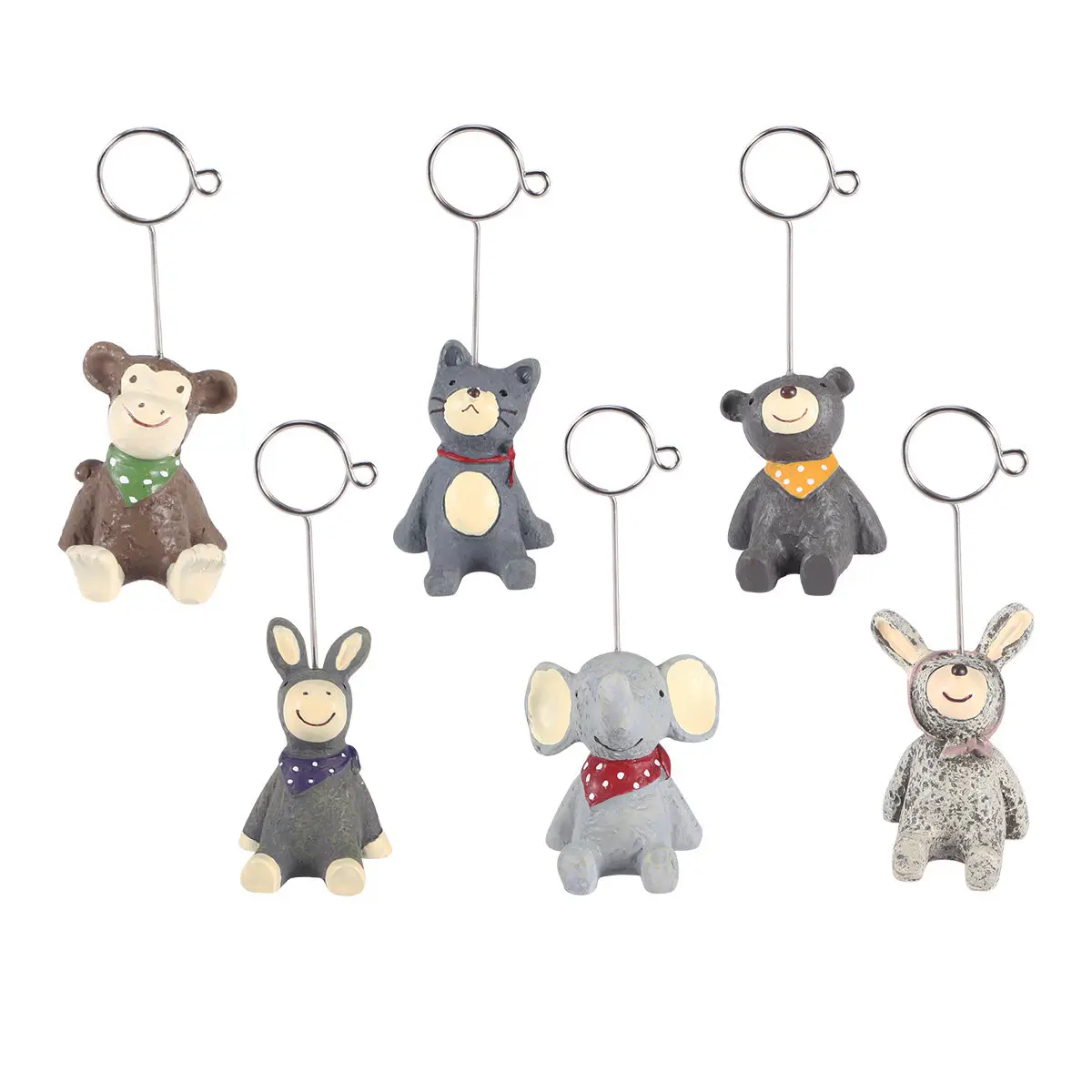 4Pcs Cute Cartoon Cat Resin Photo Clips Desktop Ornament for Wedding Table Numbers Name Cards Office Notes Home Decor Display