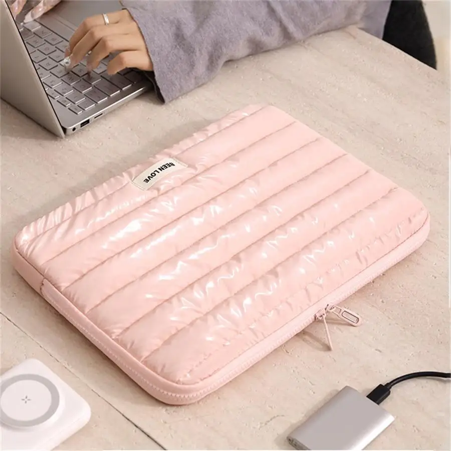 2025 Puffy Laptop Sleeve Cover Bag 13 14  Inch Candy Color Computer Carrying Case Bags for Ipad Macbook Asus HP Lenovo