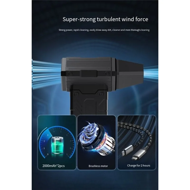 

LECKL-LED Display Electric Air Duster, 130, 000 RPM Turbo Blower With Light For Keyboard, PC Car Home