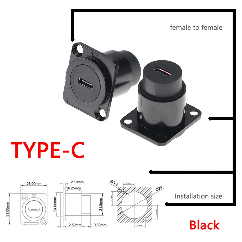 Metall-D-Typ-Modul rj45 cat6 & usb 2.0/3.0 & Typ c-und HDMI-Buchse über den elektronischen Anschluss für die Montage des Netzwerk panels