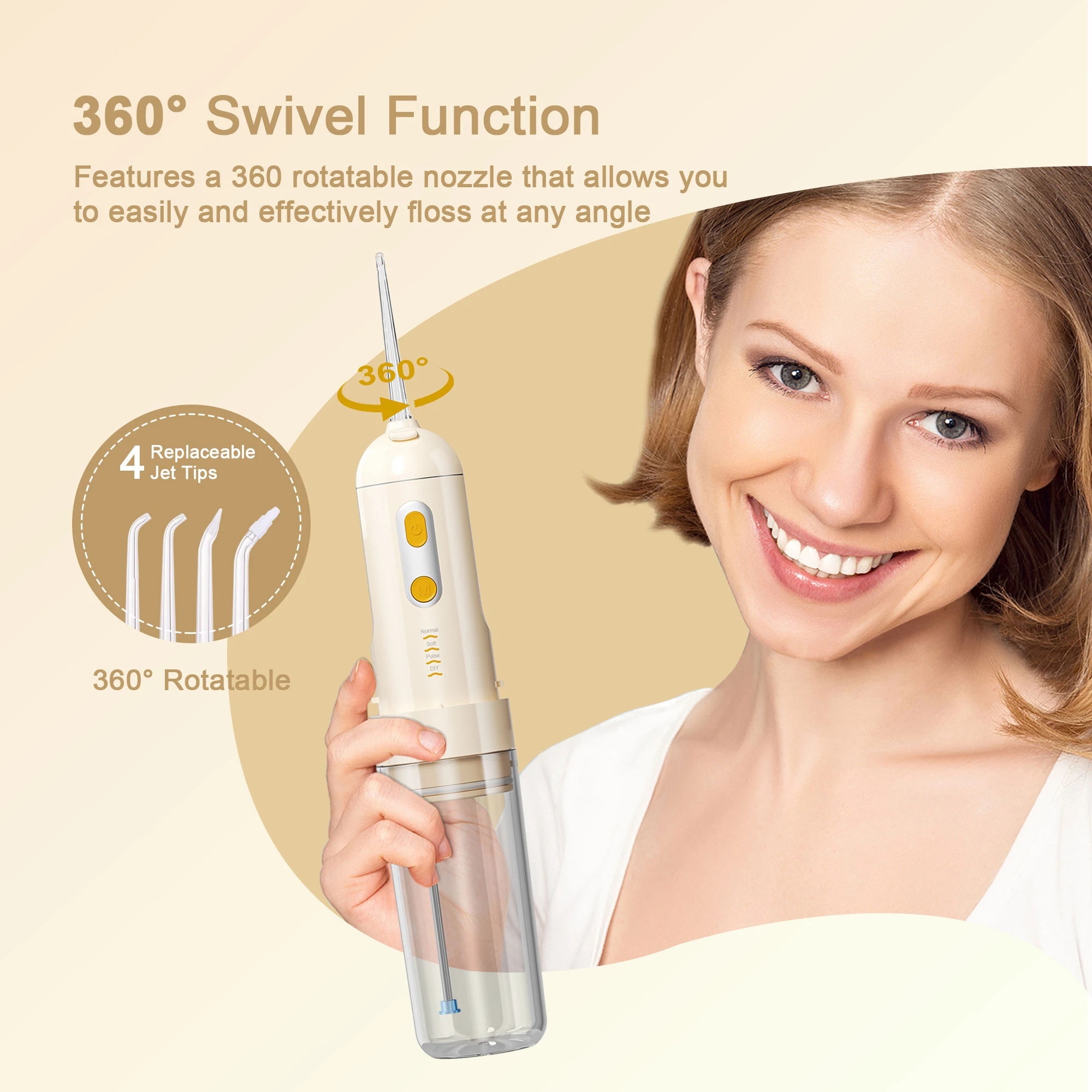 

IPX7 Waterproof Electric Teeth Cleaner Equipment Home Travel for Teeth Portable Water Flosser Rechargeable Oral Irrigator