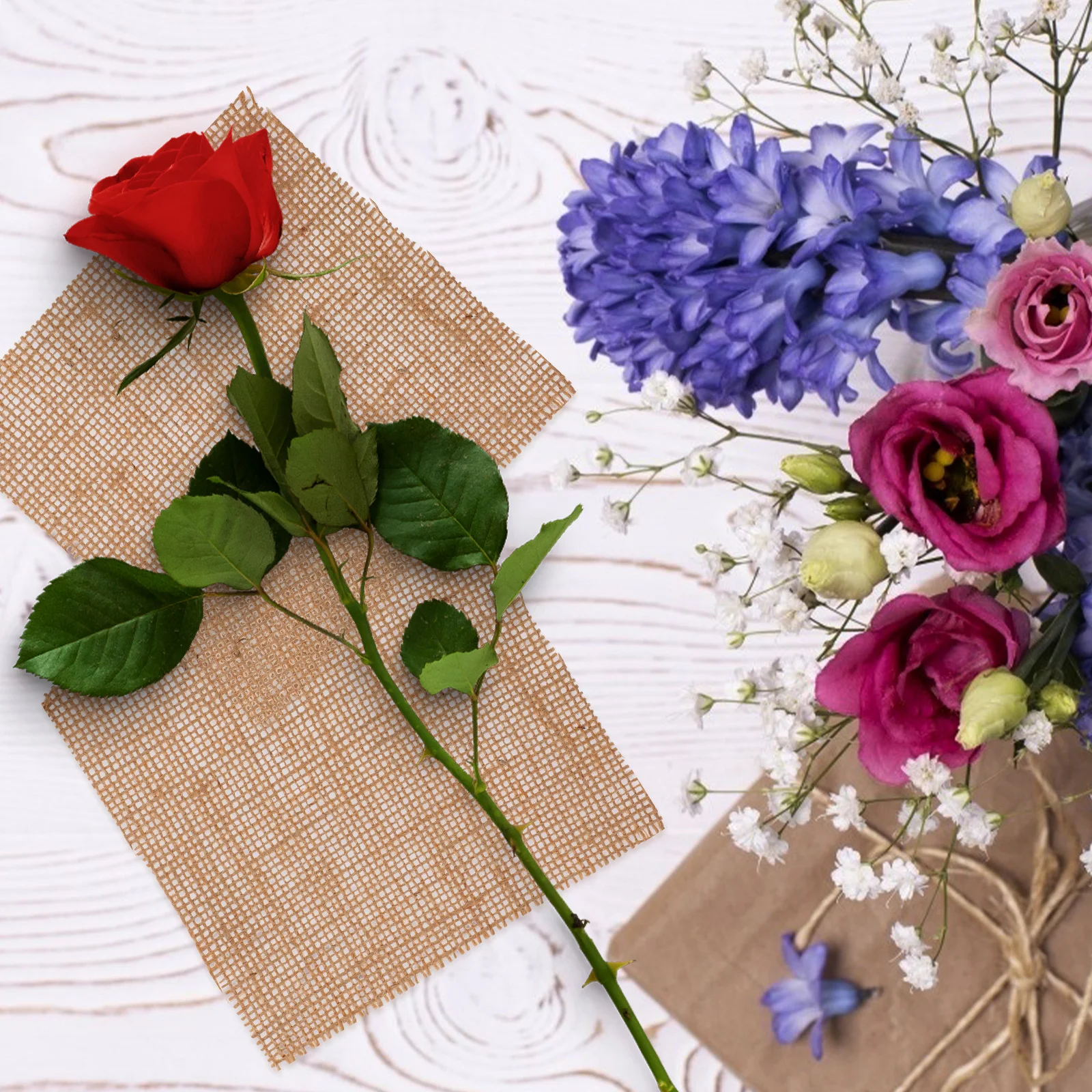 

10pcs Square Linen Cup Coasters Heat Resistant Non-Slip Photography Props Decorative Mats For Home Wedding Photo Background