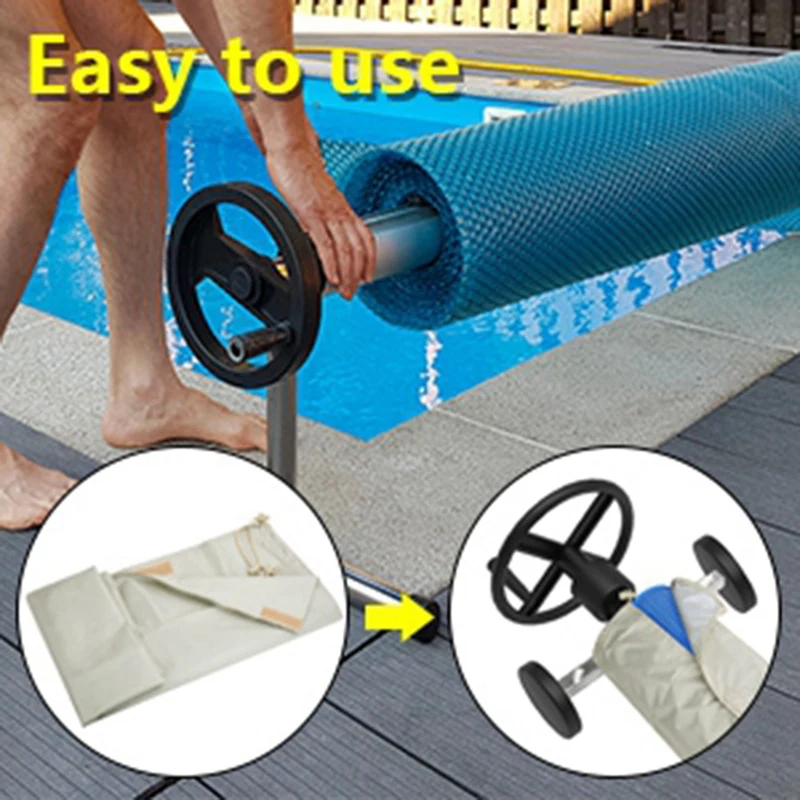 Swimming Pool Solar Reel Cover Winter Solar Reel Blanket Covers For Inground Pool For Pools Reel Up To 18FT