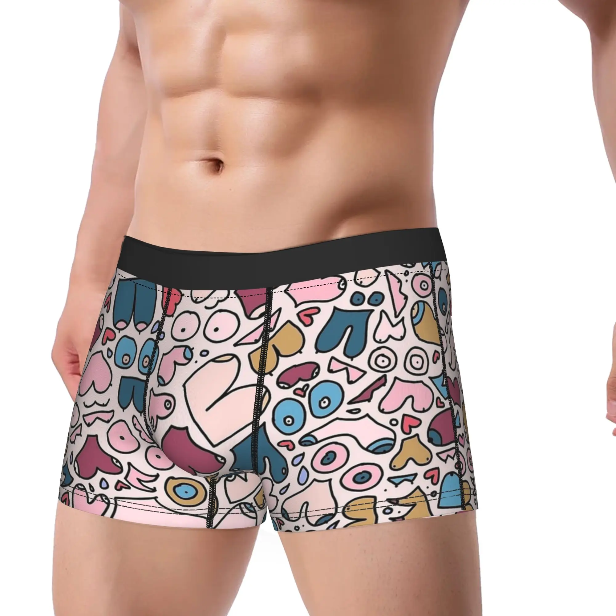 Boobies Modern Tit Pattern Underwear  Funny Underpants Custom Shorts Briefs For Man Pouch Plus Size Boxershorts