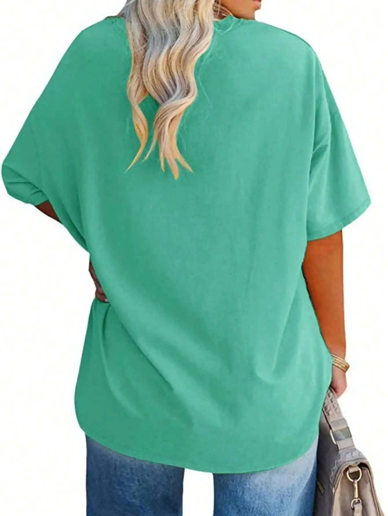 

Футболка оверсайз с коротким рукавом и круглым вырезом, повседневная, свободного кроя, летняя