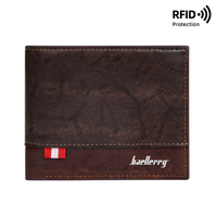 Baellerry Men's RFID Blocking Wallet, PU Leather Bifold Purse, Anti - Theft Card Holder with Multiple Slots, Retro Style Short W
