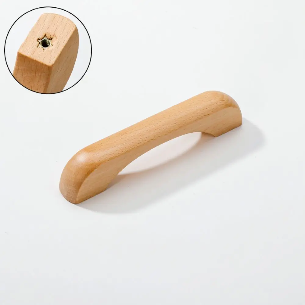 For For Yingdun Natural Wood Cabinet Handle Minimalist Walnut Beech Drawer Knob Bridge Kitchen Furniture Accessories