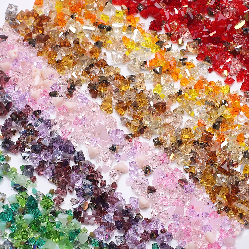 10g 3-10mm Mixed Austrian Crystal Glass Triangle Loose Irregular Beads For Jewelry Necklace Bracelet Earing Making DIY Accessory