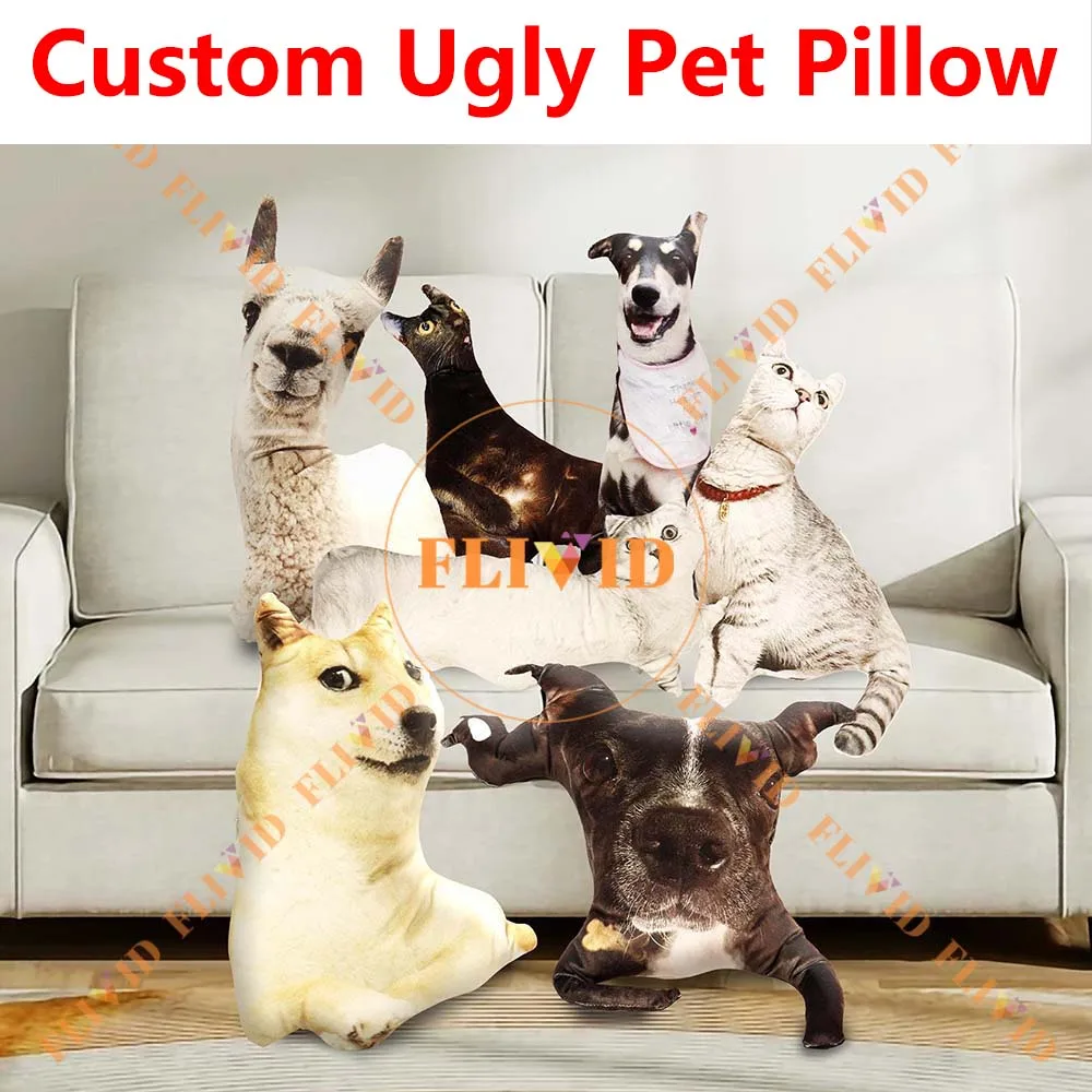 

Hot Funny Ugly Cat/Dog Zany 3D Pillow,Custom Pet Shape Pillow,Personalized Photo Pillow ,Pet Loss Memorial Gift,Pet Lover Gift