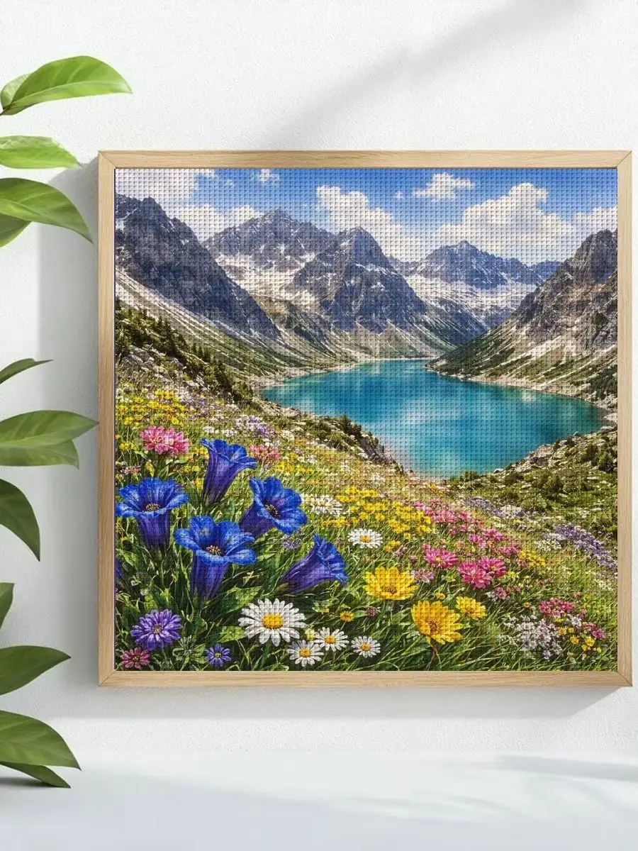 1 Stück 30x30 cm/11,8 Zoll Herbsttag Gestempeltes Kreuzstich-Set DIY-Kit 11/14/16CT DIY-Stickset DIY-Kreuzstich-Set – Detail 1