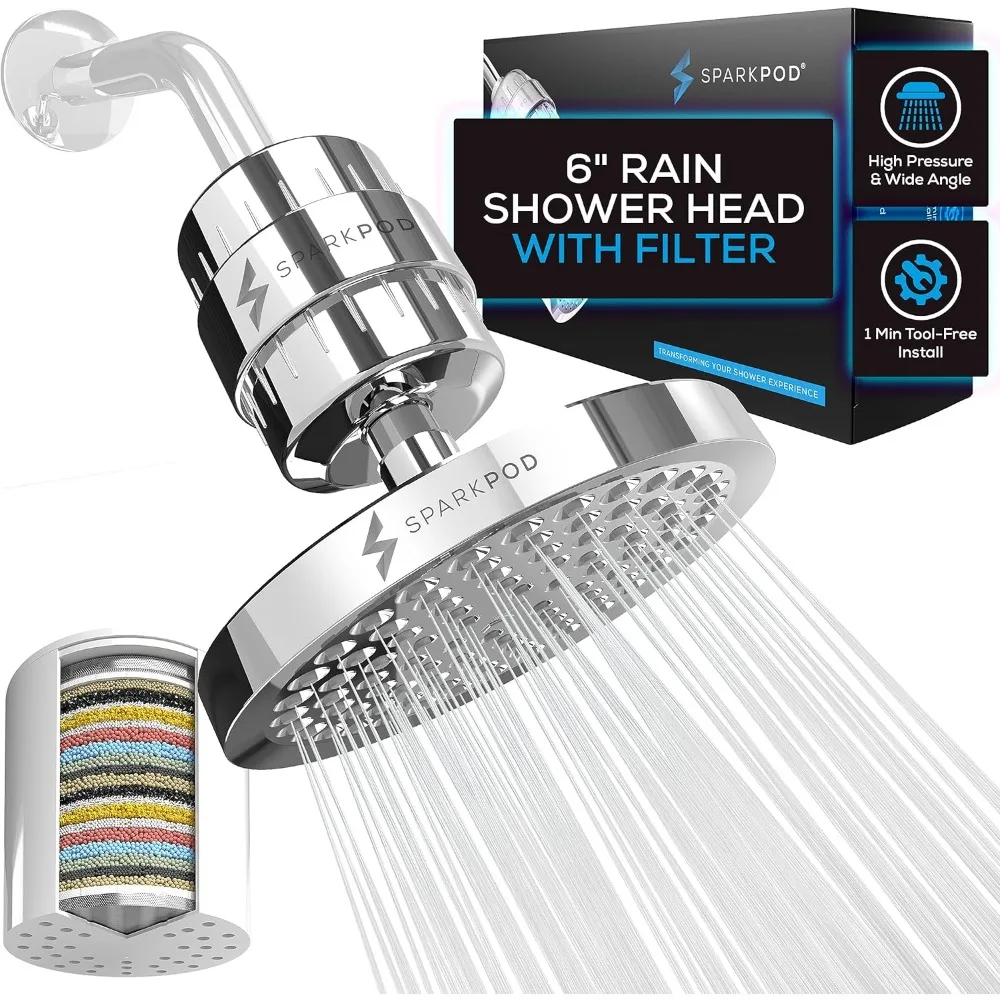 

Luxury Filtered Shower Head Set 23 Stage Shower Filter - Reduces Chlorine and Heavy Metals - High Pressure Showerhead