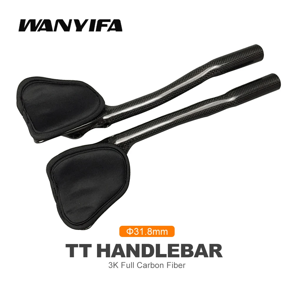 

Wanyifa 3K Carbon Fiber Road Bike Rest Relax TT Handlebar MTB Road Bicycle with Sponge Elbow Pad Bike Accessories