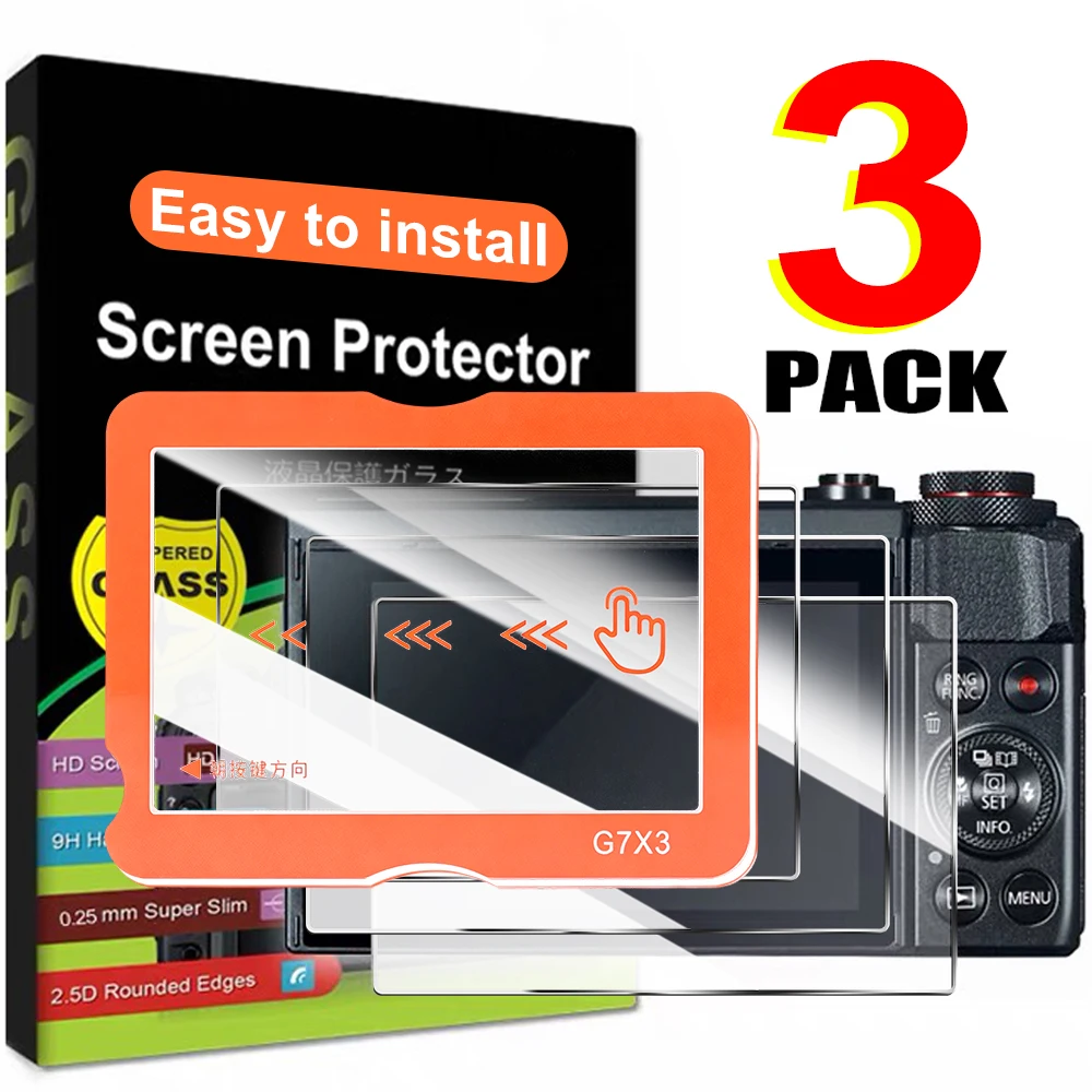 

For CANON G7X Mark III G7XII G7X 3 2/G9X II/G5X II Screen Protector HD Clear Easy Installation Anti-Scratch Tempered Glass Film