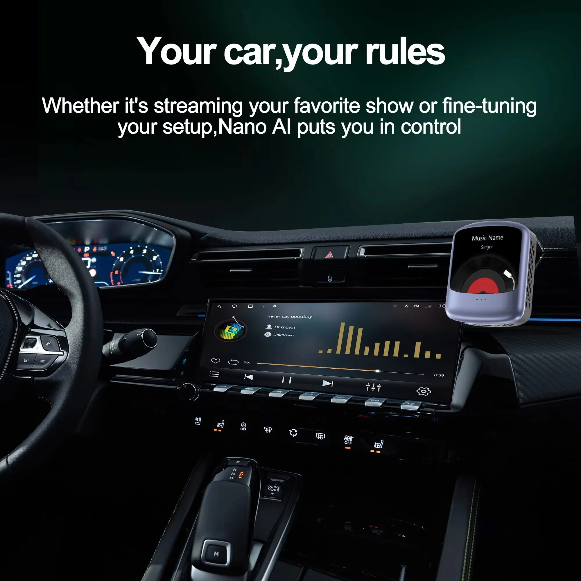 Nano AI BOX Android 13 inalámbrico Carplay Android Auto adaptador QCM6225 8 + 128G Control de voz para Netflix Play store Benz Audi Toyota