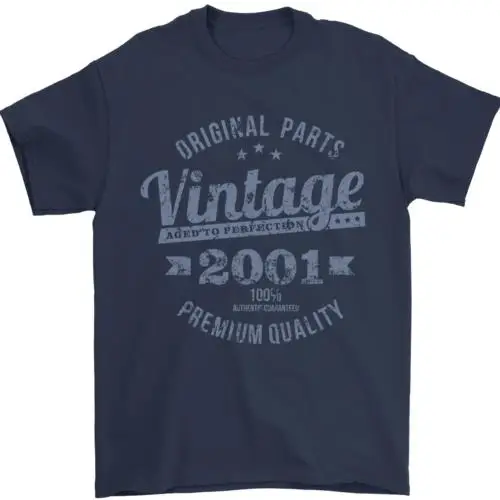 Vintage Year 23rd Birthday 2001 Mens T-Shirt 100% Cotton