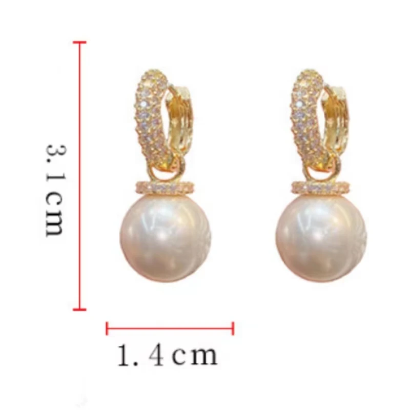 925 sterling silver high-grade bright pearl Pendants with micro-set zircon earrings for women fashion exquisite jewelry luxury