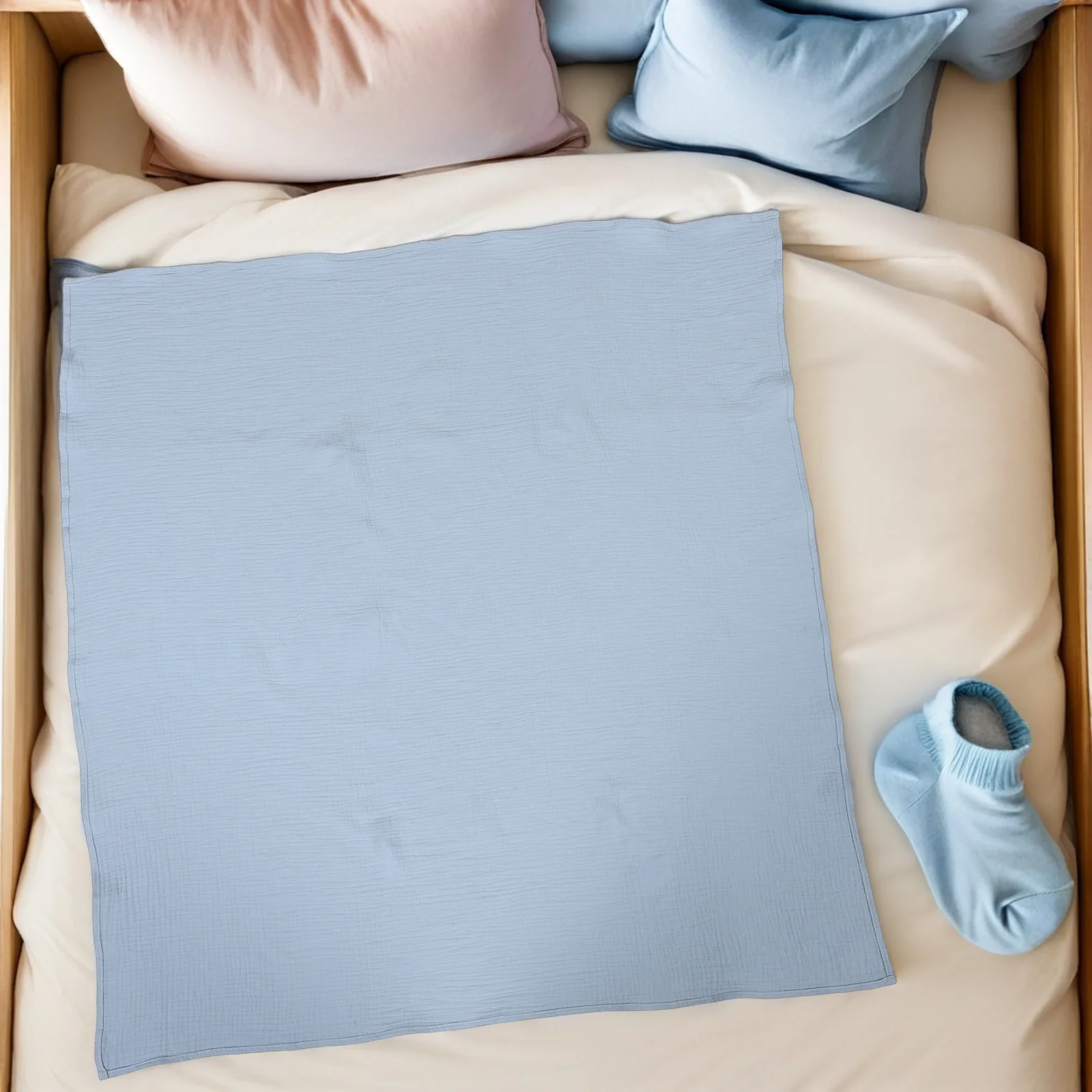 

3 шт., пеленальное одеяло для новорожденных, мягкая пряжа, унисекс, комплект детской пленки, нежное прикосновение, минималистичный дизайн, детские одеяла, детская муслиновая пленка