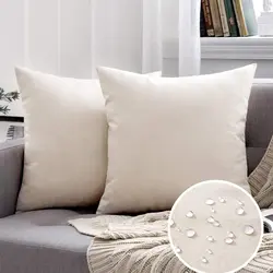 Outdoor Cushion Cover Solid Color Waterproof Pillow Cover Soft Polyster Pillowcase for Couch Sofa Living Room Decortive Pillows