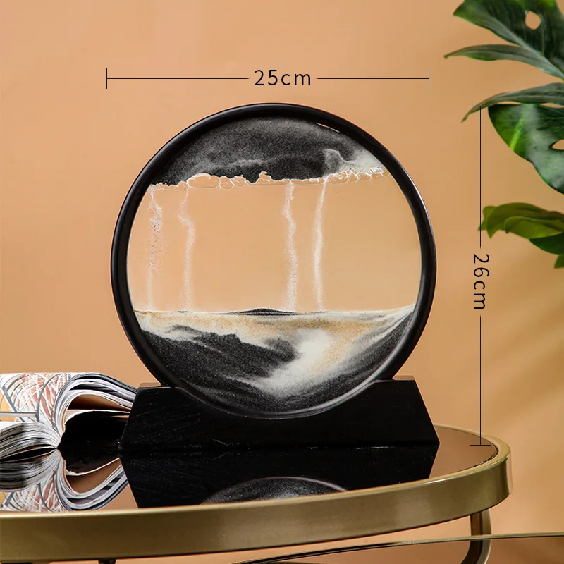 3D Glass Moving Sand Art Creatitive Sandscape In Motion Display Flowing Sand Frame Hourglass Painting for Home Decor Gifts