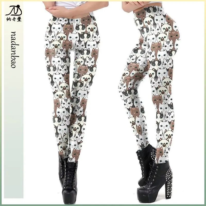 Yoga Leggings Women's Par Cosplay Pants Tummy Control High Waist Printed Long Trousers Tight Fit Polyester Fiber