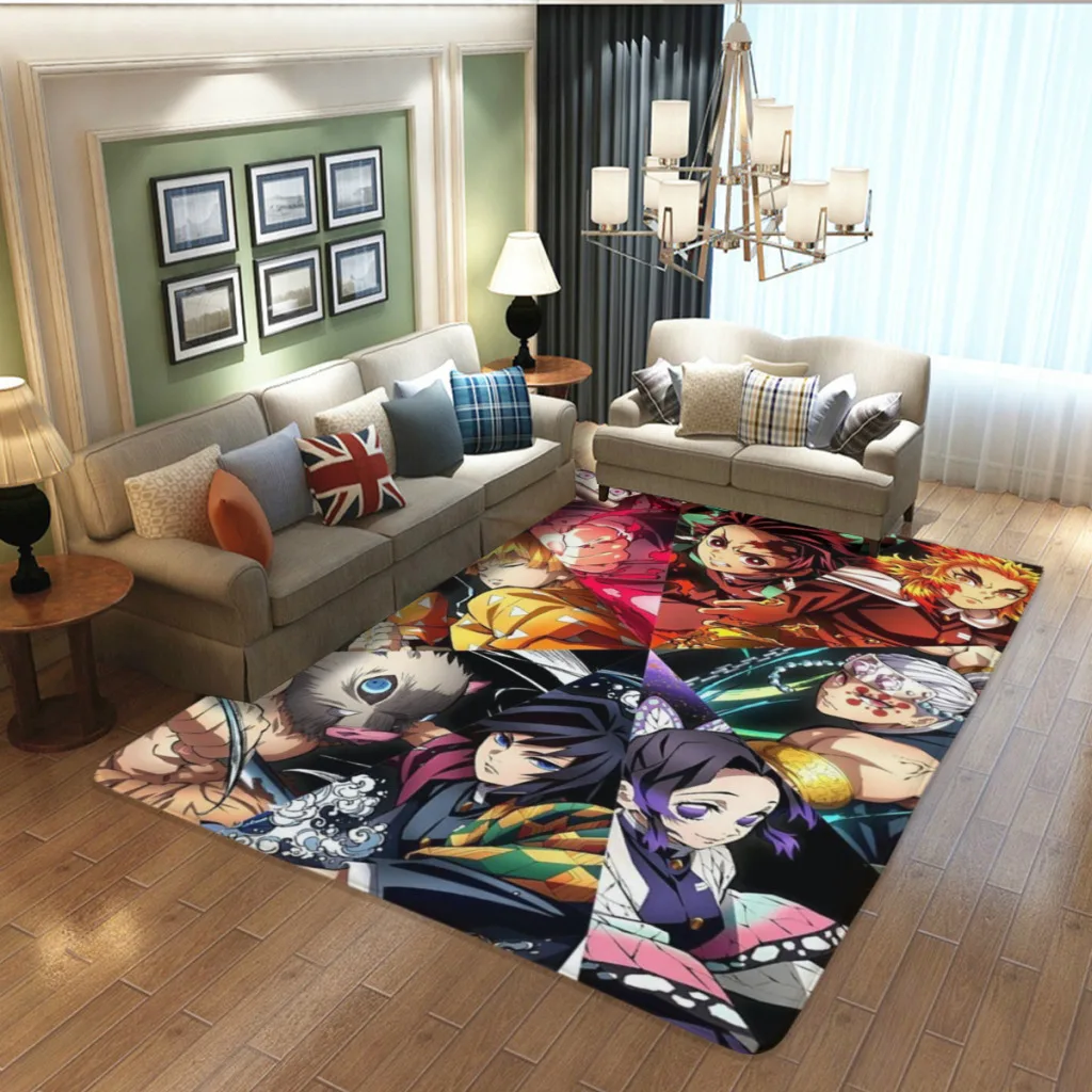 

Demon Slayer Graphic Anime Soft Large Carpet for Living Room Room Decor Plush Rugs for Children Bedroom Play Floor Mats