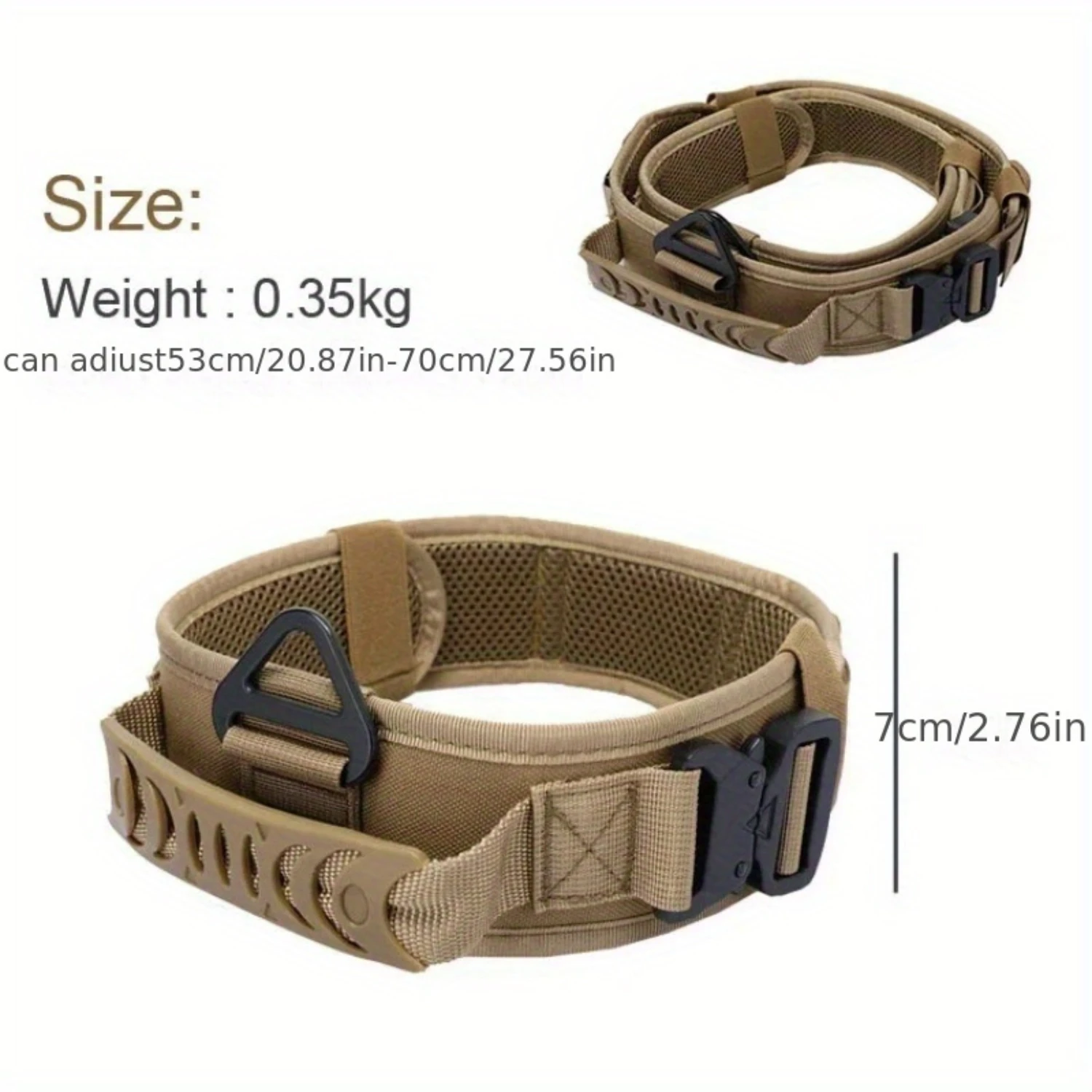 Plaid Pattern Heavy Duty Tactical Dog Collar with Reflective Large Handle, Metal Buckle, and Nylon  - Suitable for All Breed Siz