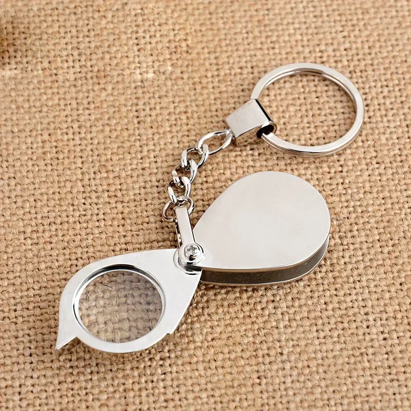 10X Magnifier Optical Glass Lens Mini Key Chain Magnifying Glass