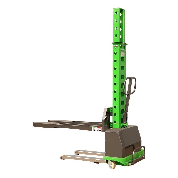 Semi- Electric Wire Track  Lifter Stacker Trolley 500kg 1.6m  Self-lifting Stacker made in China