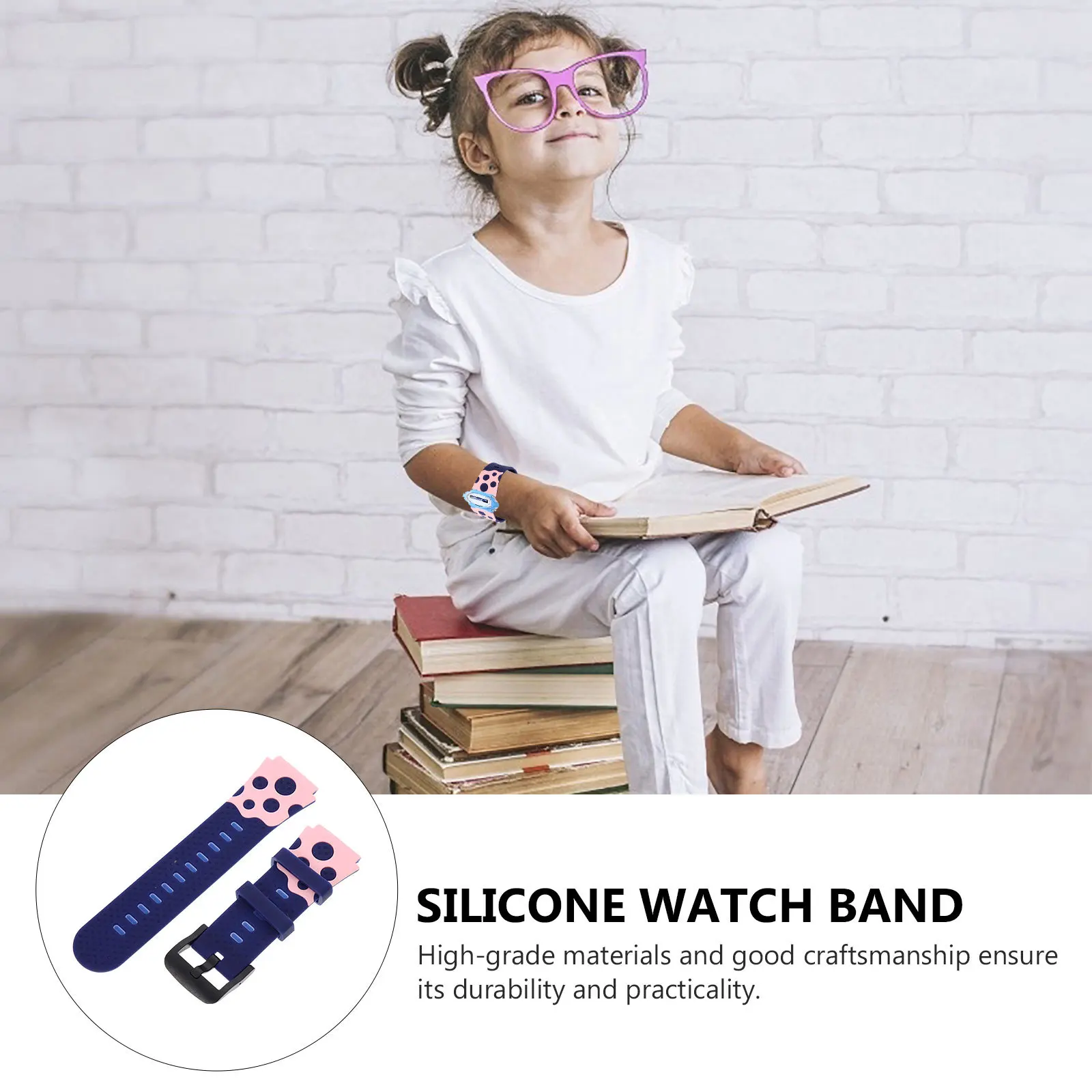 

Dual Color Silicone Watch Band for Adjustable Replacement Strap Universal Fit for Smartwatch Anti-Slip Supple