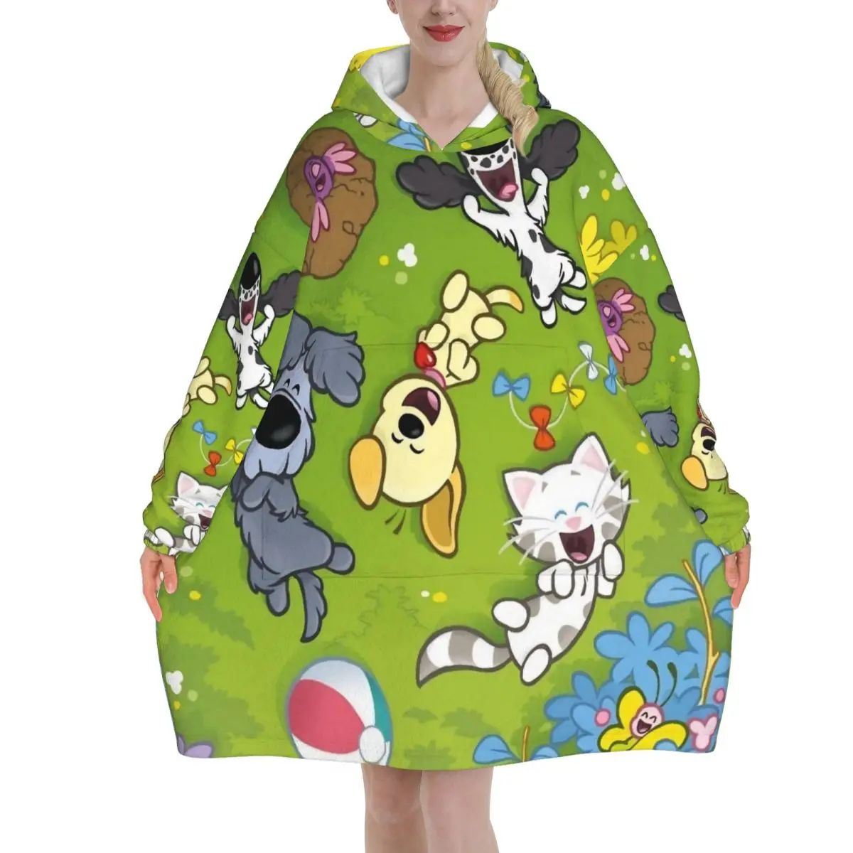 Woezels And Pips Blanket Hoodie Oversized Wearable Sweatshirt Blanket Warm Gifts for Women Girls Girlfriend