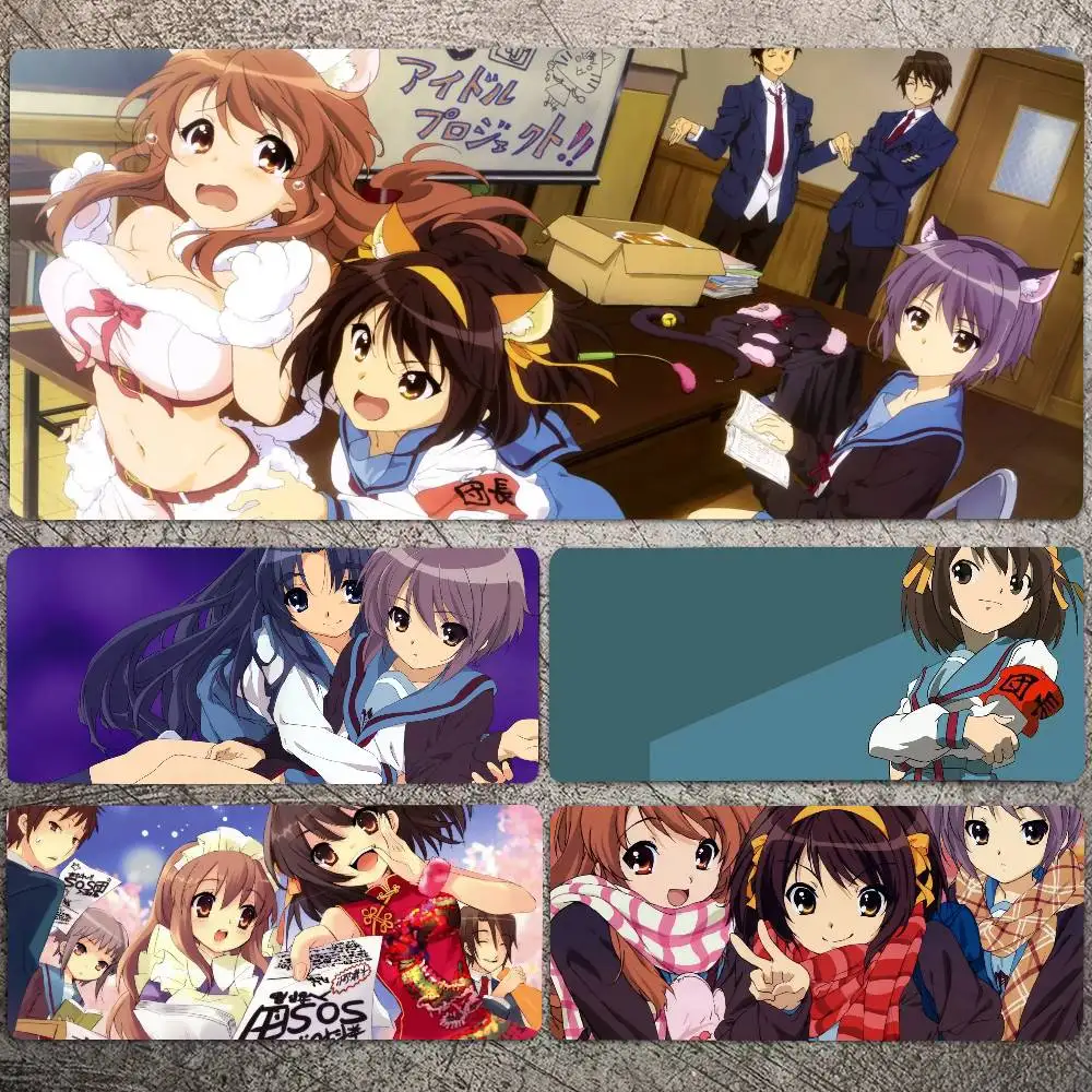 Suzumiya Haruhi No Yuutsu Mousepad Non-slip Suitable For Office Computers Laptops E-sports Game Desk Mats XXL Keyboard