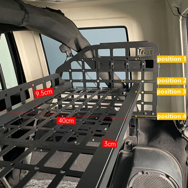 Molle Panels for Jeep Wrangler 4-Door JK 2007-2017 Rear Boot Trunk Shelf Modular Storage Cargo Organizers Racks