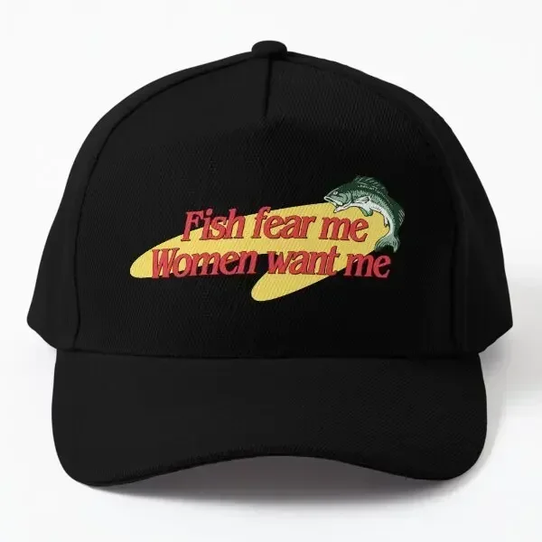 

Fish Fear Me Women Want Me Бейсбольная кепка Черный капот Хип-хоп Casquette Летний спорт Snapback Fish Женская мужская повседневная кепка Czapka