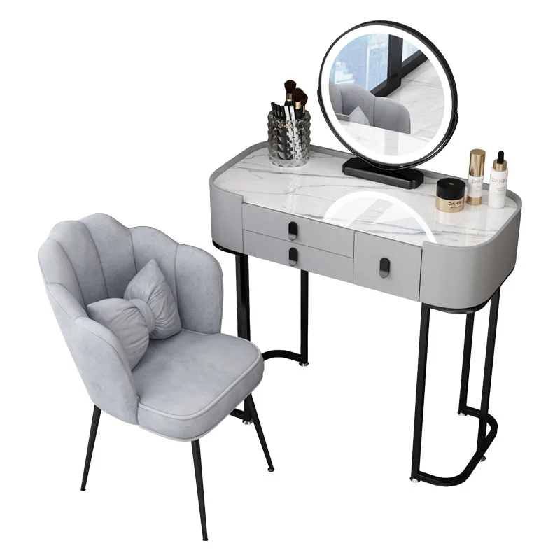 

All solid wood, dressing table, bedroom, modern, simple, light luxury, high-end sense, rock slab, makeup table