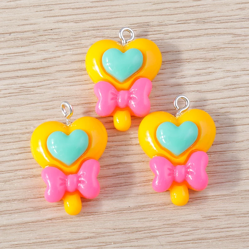 Tusember 15 Stück/Set 17*25mm Niedliche Mädchen-Schleifenzauberstab-Anhänger für Schmuckherstellung, Süße Ohrringe, Halsketten-Anhänger, Kinderspielzeug – Detail 4