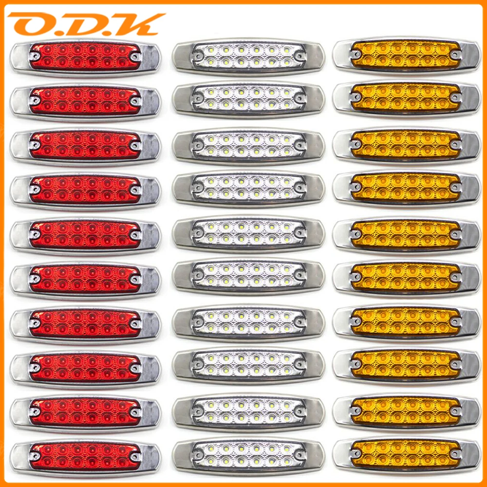 10x/8x/6x/4x/2x 12V 24V Car Trucks LED Side Marker Lights Chrome Auto Truck Trailer Lorry Caravan Bus Van Boat Waterproof Light