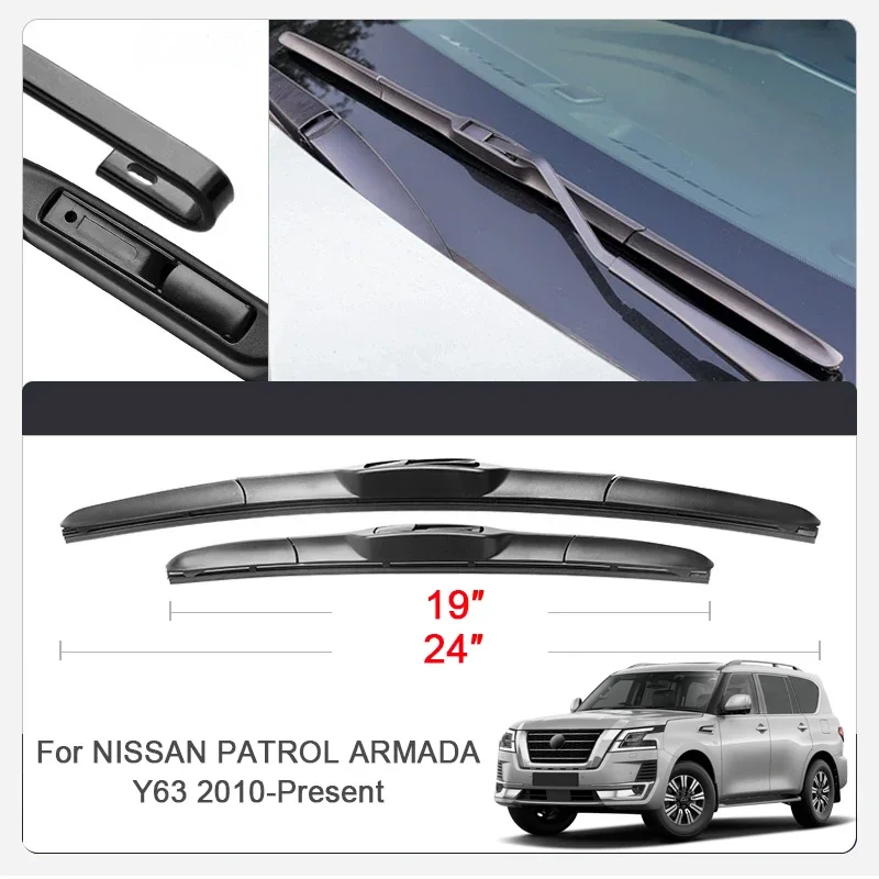 2PCS Car Blade Windshield Wiper For NISSAN KICKS MURANO NAVARA FRONTIER PATHFINDER PATROL QASHQAI TERRA X-TERRA X-TRAIL ROUGE