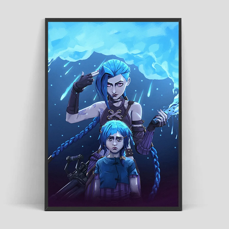 League of Legends Arcane Jinx Game Poster Home Decor Posters for Wall Art Print Gaming Room Decoration Decorative Paintings Home