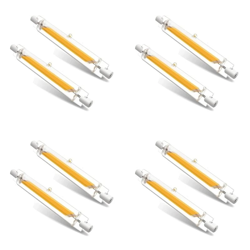 ac62-r7s-led-118mm調光機能付き電球、20w-r7s-led電球。200wハロゲン電球の代替品。暖色系の白色、8個入り。