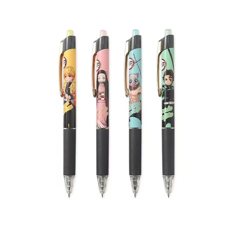 Demon Slayer  2PCS Black Ink Gel Pens 0.5MM Stationery Set School Student Supplies Stationery