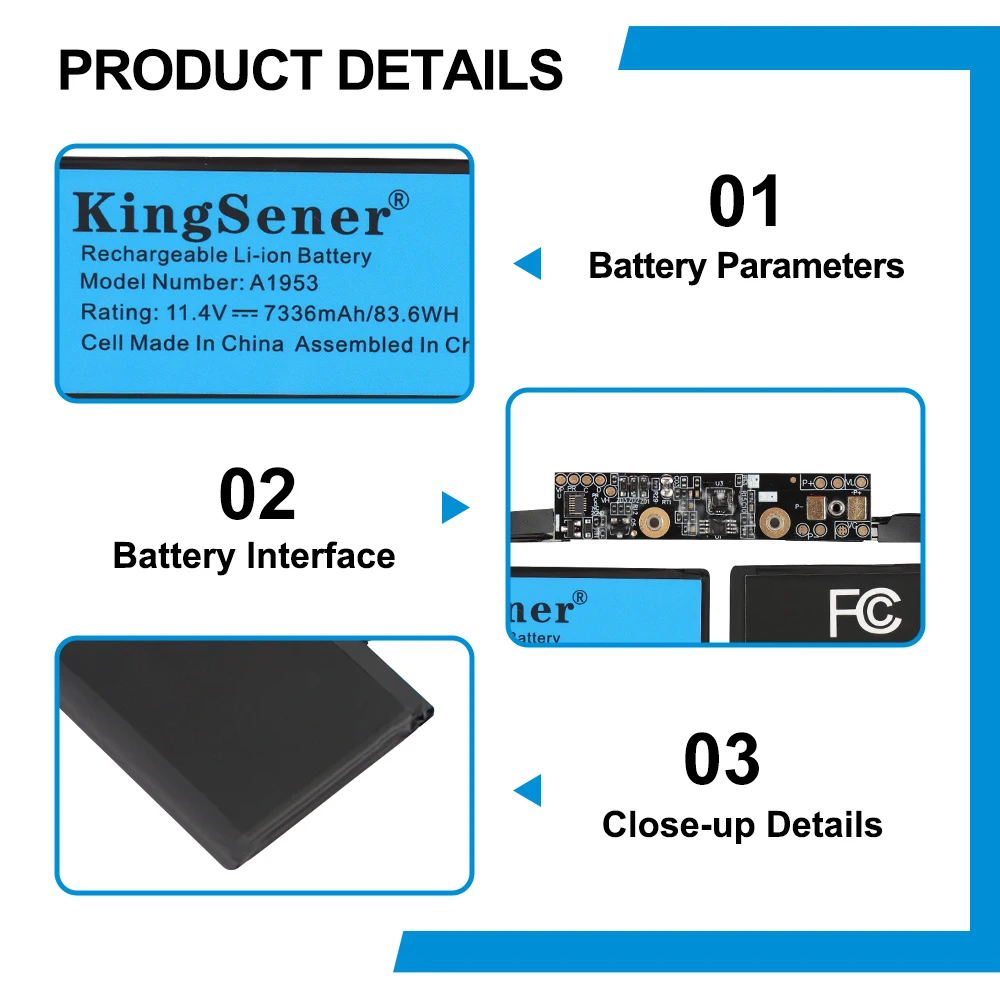 KingSener A1953 Laptop Battery for Apple MacBook Pro 15\
