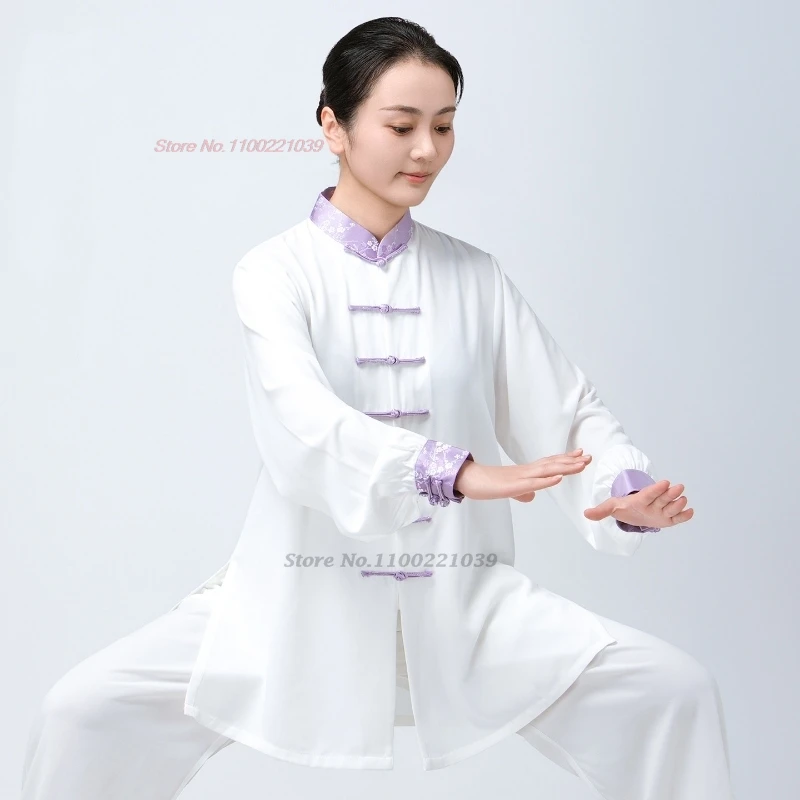 

2026 chinese tai chi wushu kung fu martial arts wing chun suit breathable taichi training exercise practice stage performance