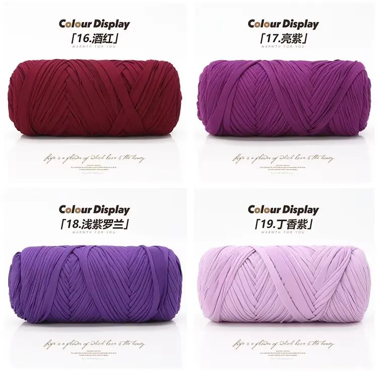 200 g/Stück Stoffgarn, Polyester, Häkel-T-Shirt-Garn, DIY-Basteln, Häkeln, Stricken – Taschen, Kissen, Puppen, Körbe 50 m/54 Yards – Detail 17