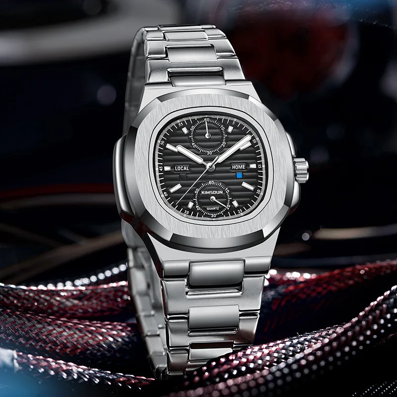 العلامة التجارية الجديدة نوتيلوس ساعة رجالية مقاوم للماء متعددة الوظائف ساعة كوارتز ساعة رجال الأعمال