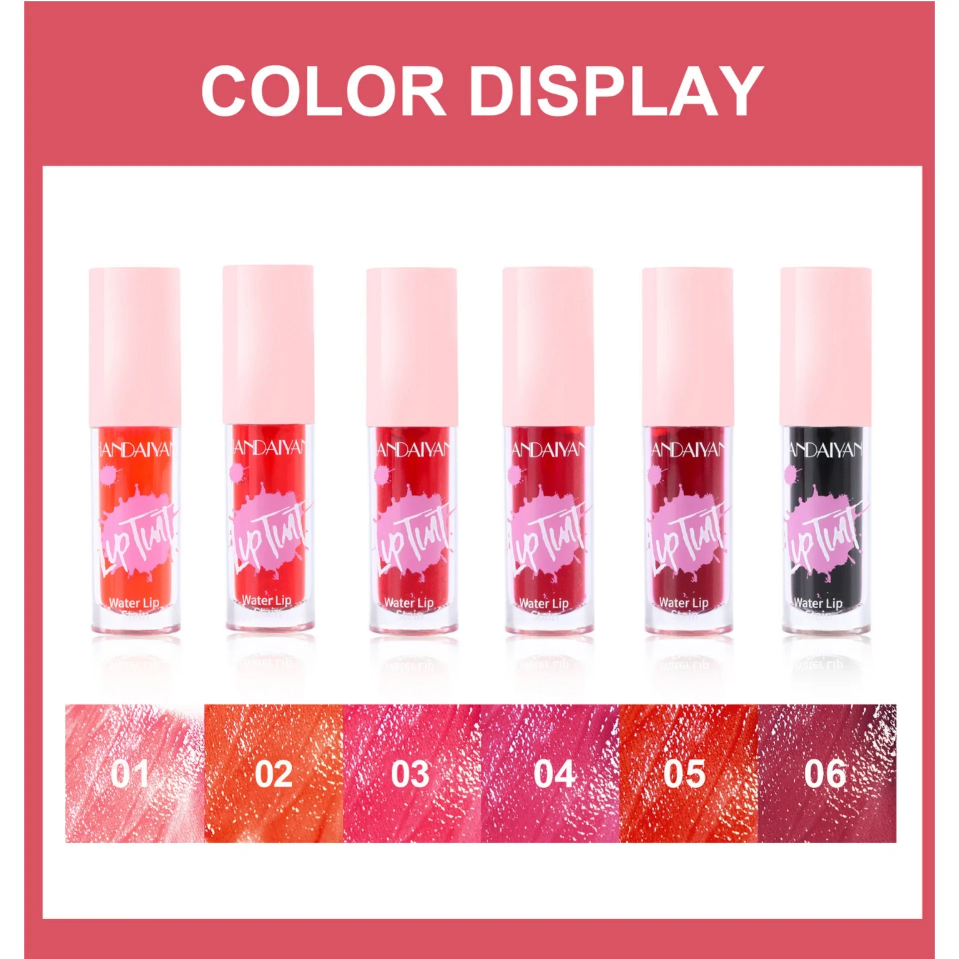 HANDAIYAN 2in1 Lip Makeup Lip Stain Tint & Cheek Blush Tint Lasting Moisturize Silky Matte ลิปสติก Non-Stick Cup Glossy Lip Glaze